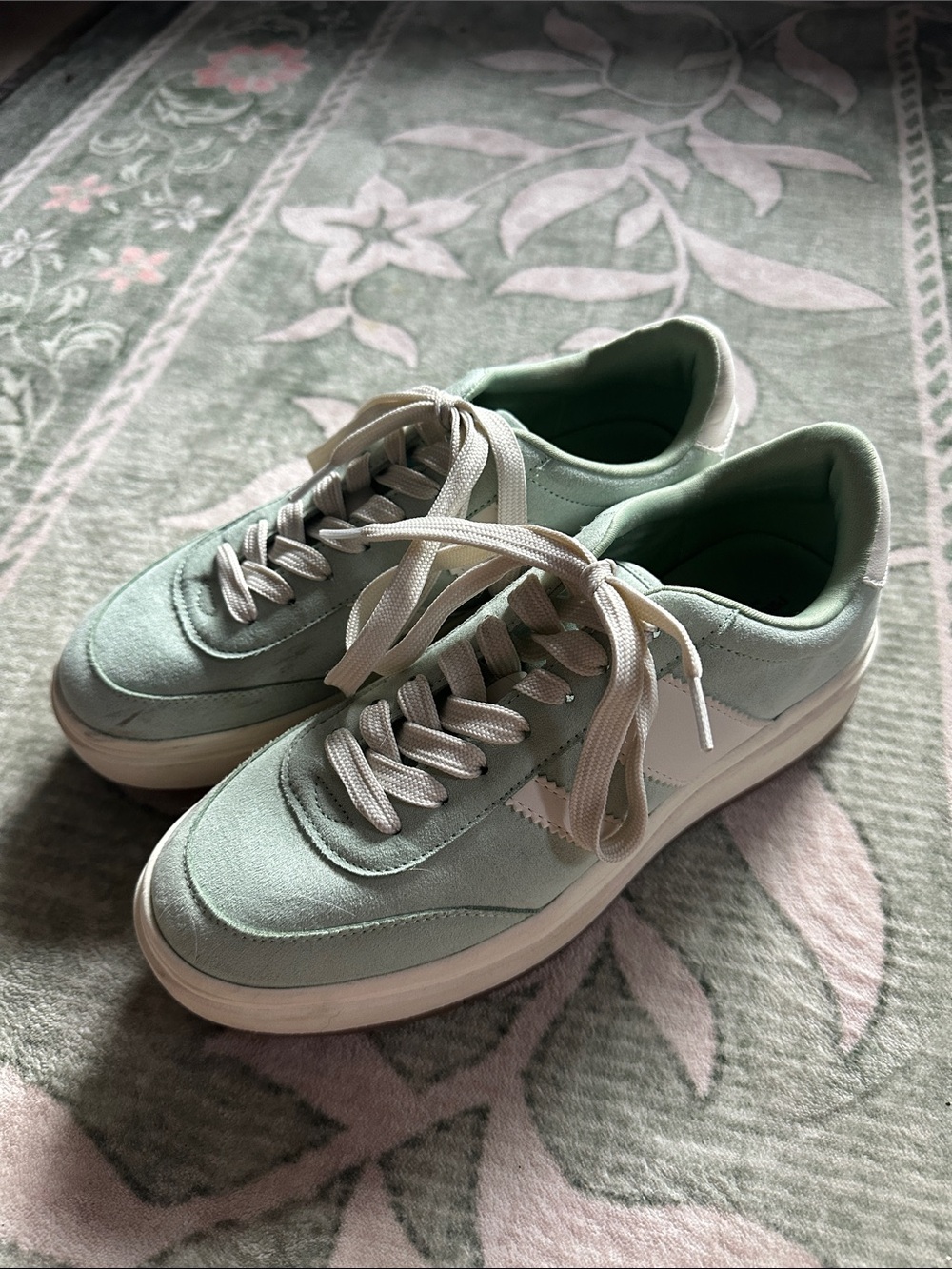 Women’s Mint/ Sea Foam Green Casual Platform Sneakers Classic Low-Top Sz 7.5